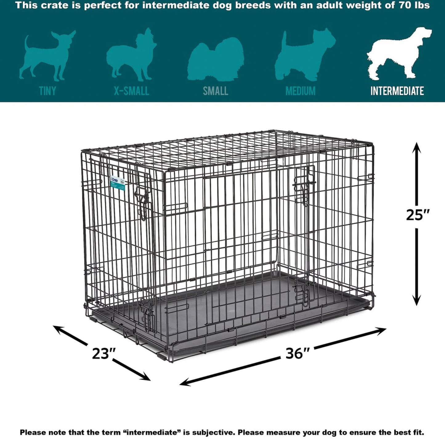 MidWest iCrate Fold & Carry Double Door Collapsible Wire Dog Crate