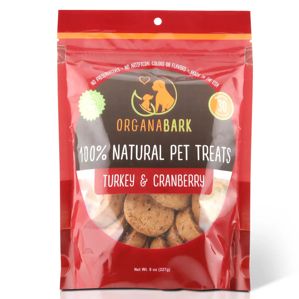 100% Natural Pet Treats Turkey & Cranberry